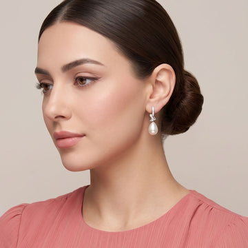 Frosty Teardrop Pearl Earrings