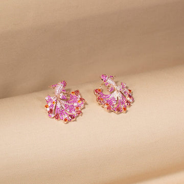 Fuchsia Fire Luxury Studs - Edgy Collection