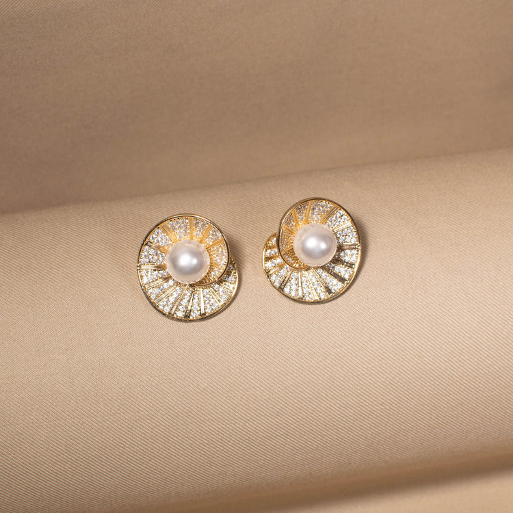Gilded Galaxy Pearl Studs
