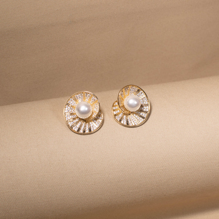 Gilded Galaxy Pearl Studs