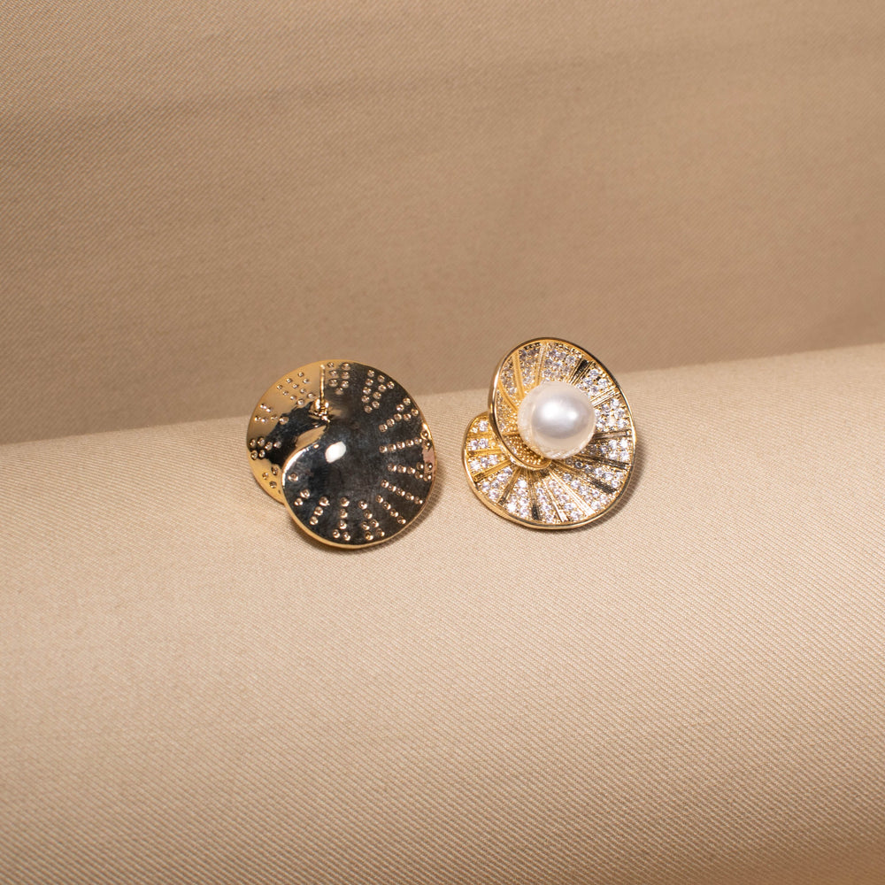 Gilded Galaxy Pearl Studs