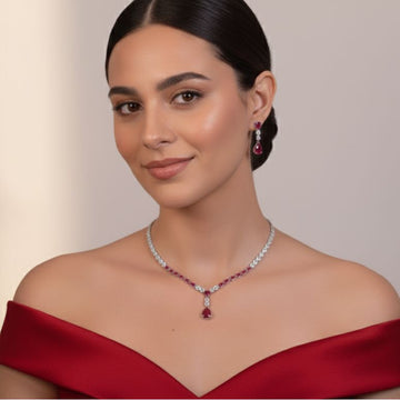 Giselle Necklace Set - Ruby