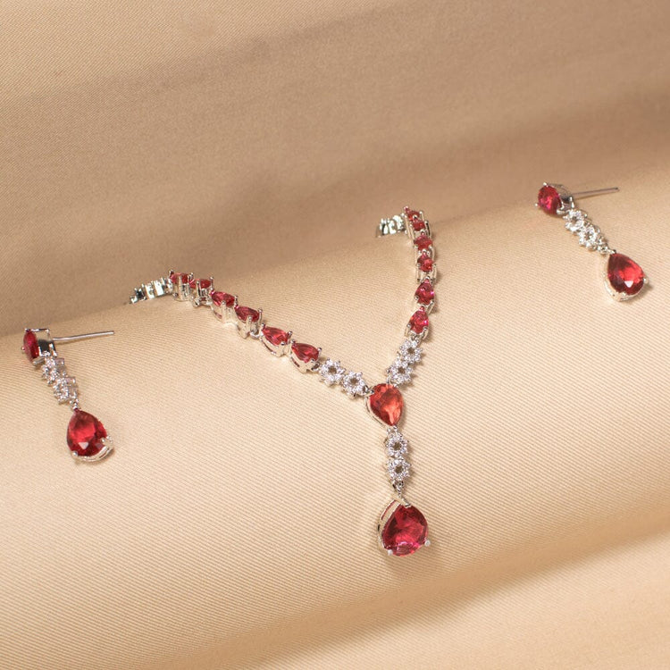 Giselle Necklace Set - Ruby