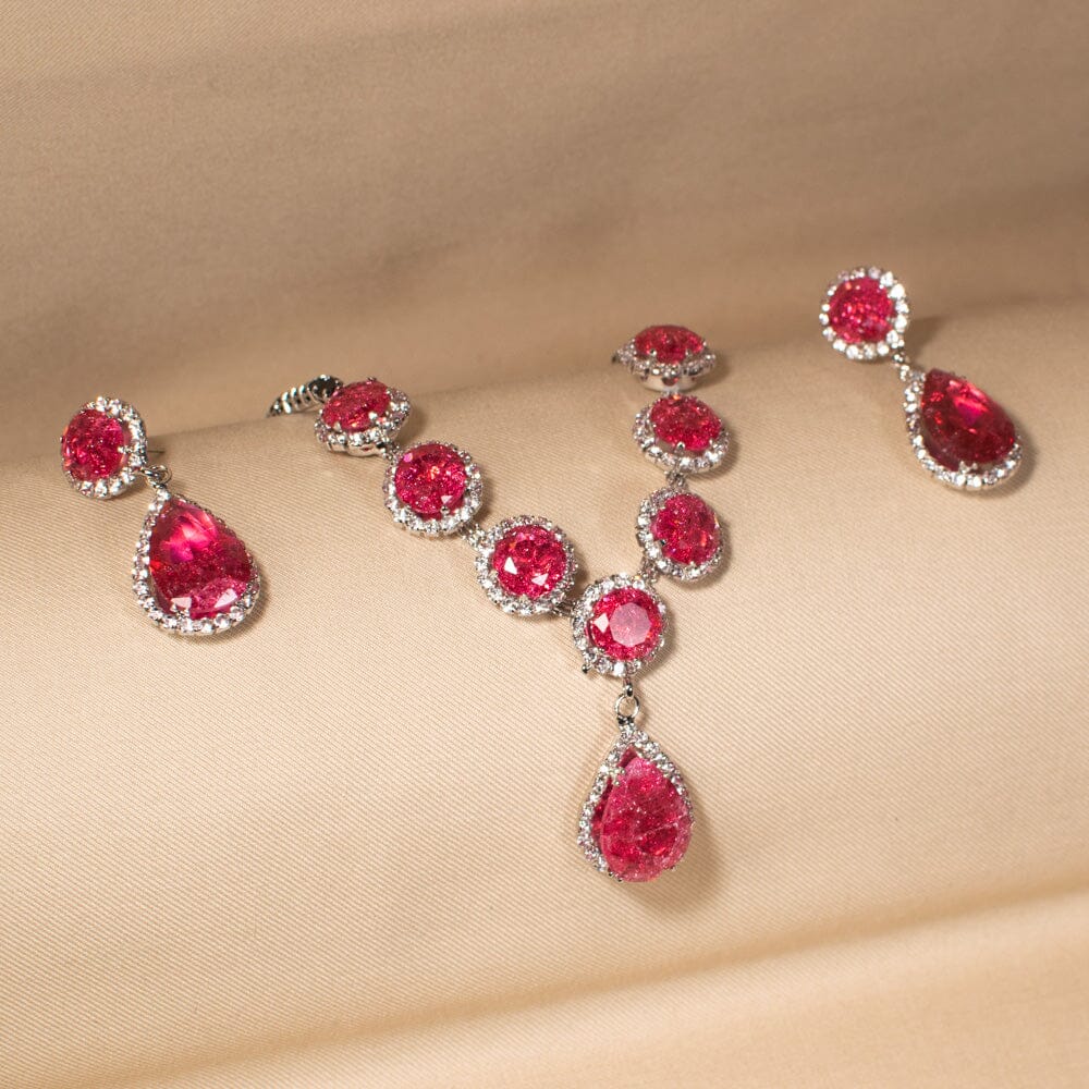 Glamour Drop Necklace Set-Glitterati Collection