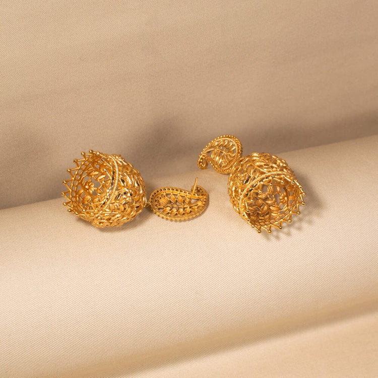 Golden Darbar Gold Replica Jhumkas - Alankar Collection