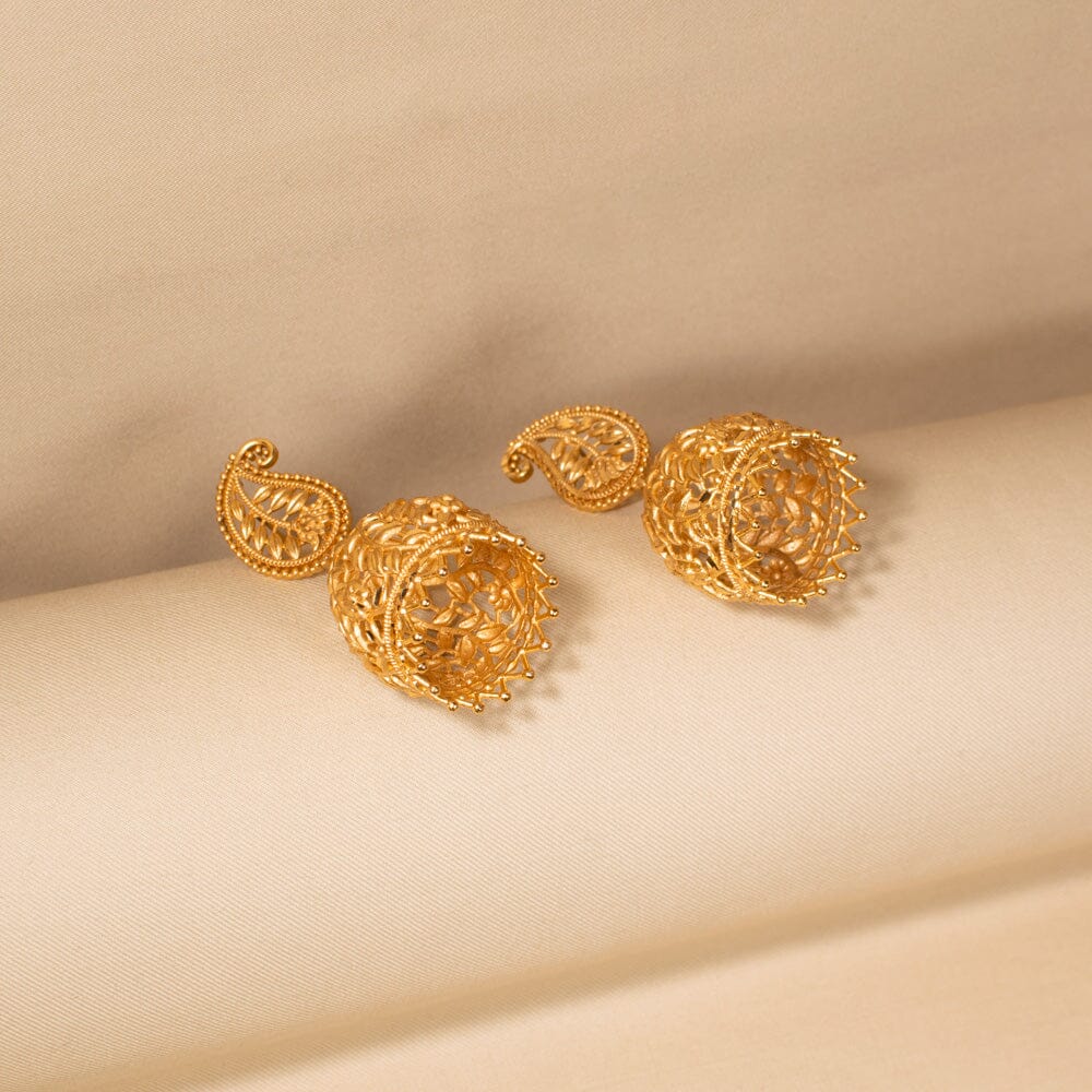 Golden Darbar Gold Replica Jhumkas - Alankar Collection