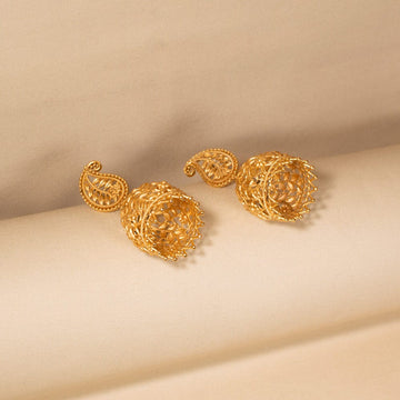 Golden Darbar Gold Replica Jhumkas - Alankar Collection