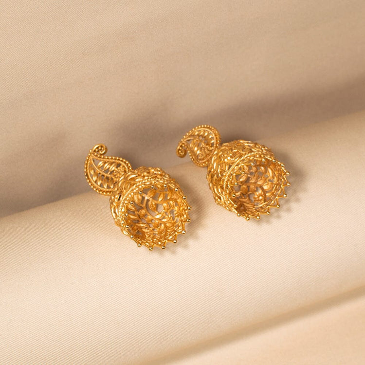 Golden Darbar Gold Replica Jhumkas - Alankar Collection