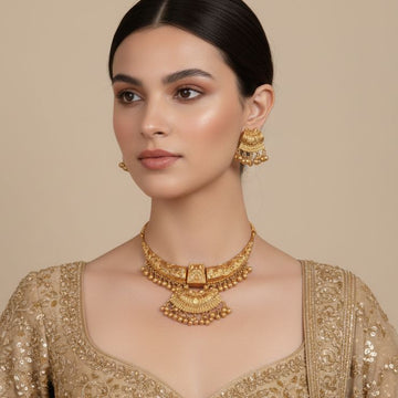 Golden Harmony Statement Necklace Set