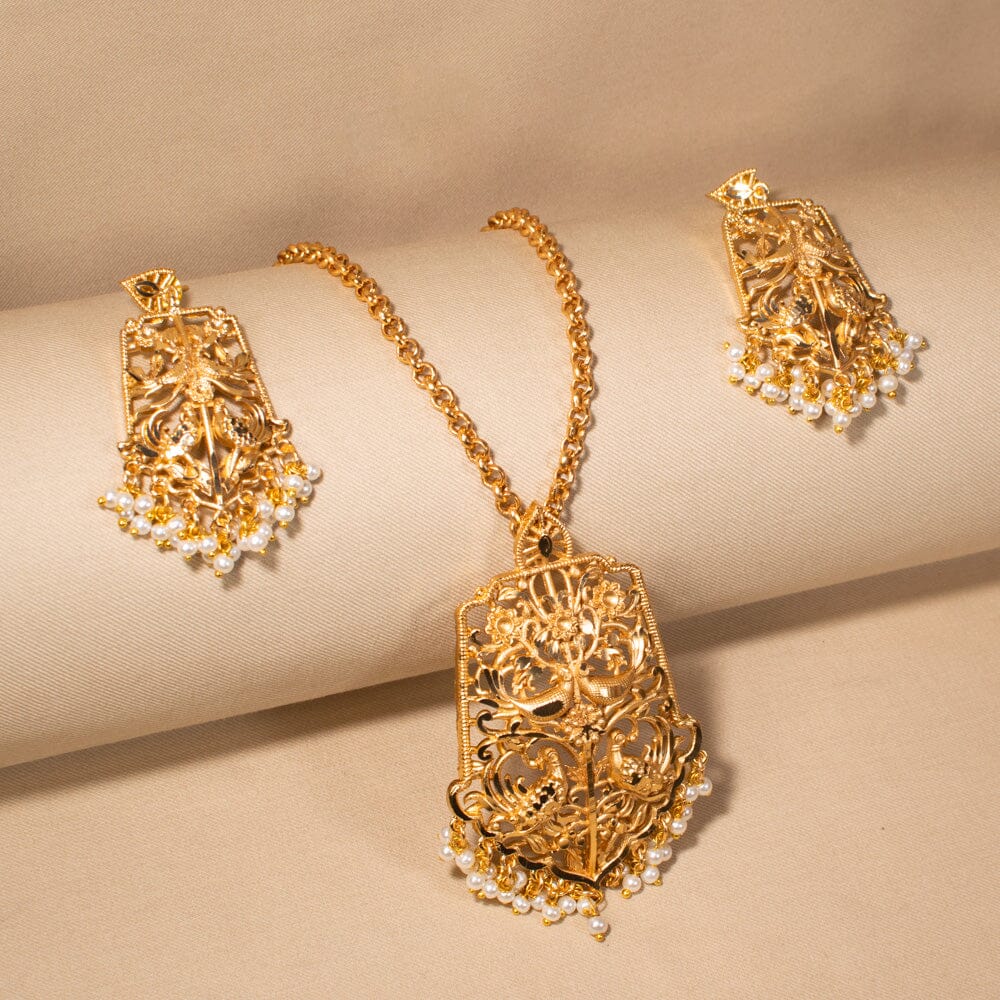 Golden Heritage Necklace Set - Alankar Collection