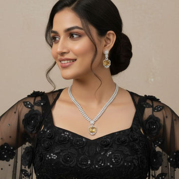 Golden Hour Necklace Set-Yellow-Glitterati Collection