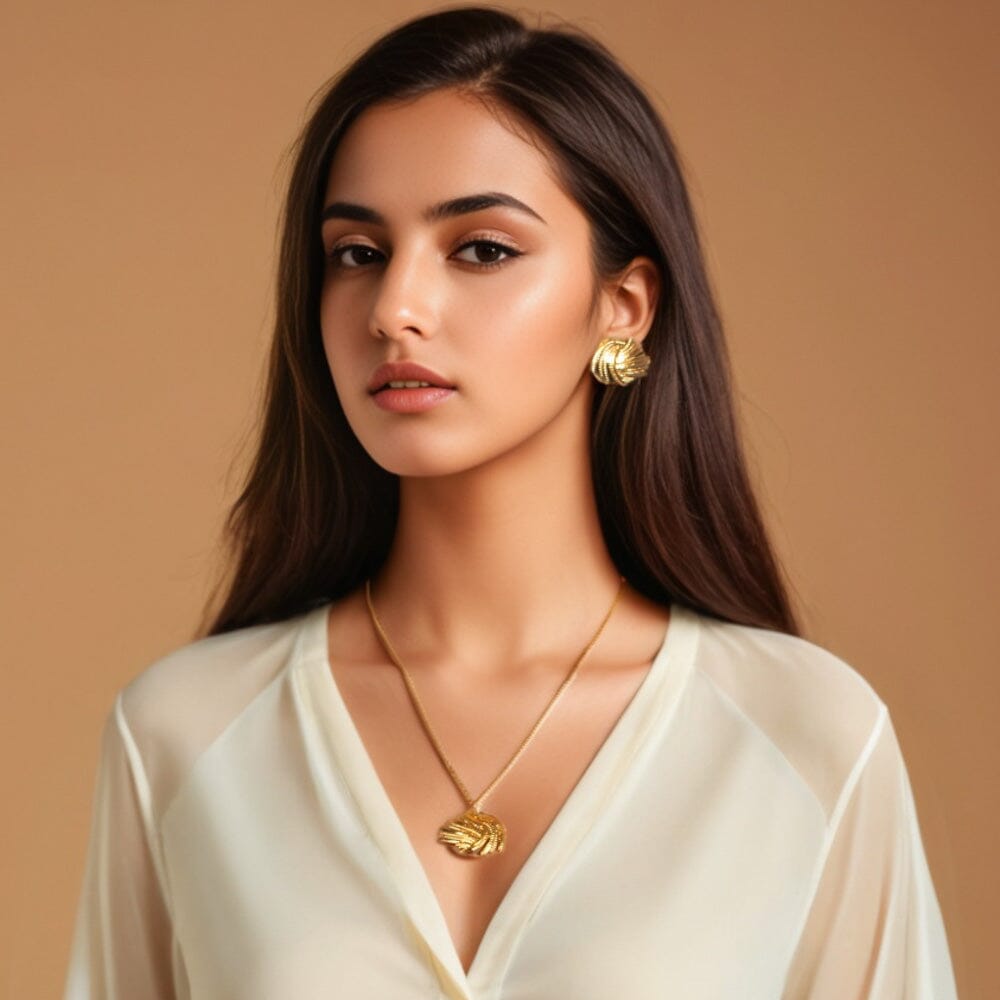 Golden Swirl Pendant Set -Edgy Collection