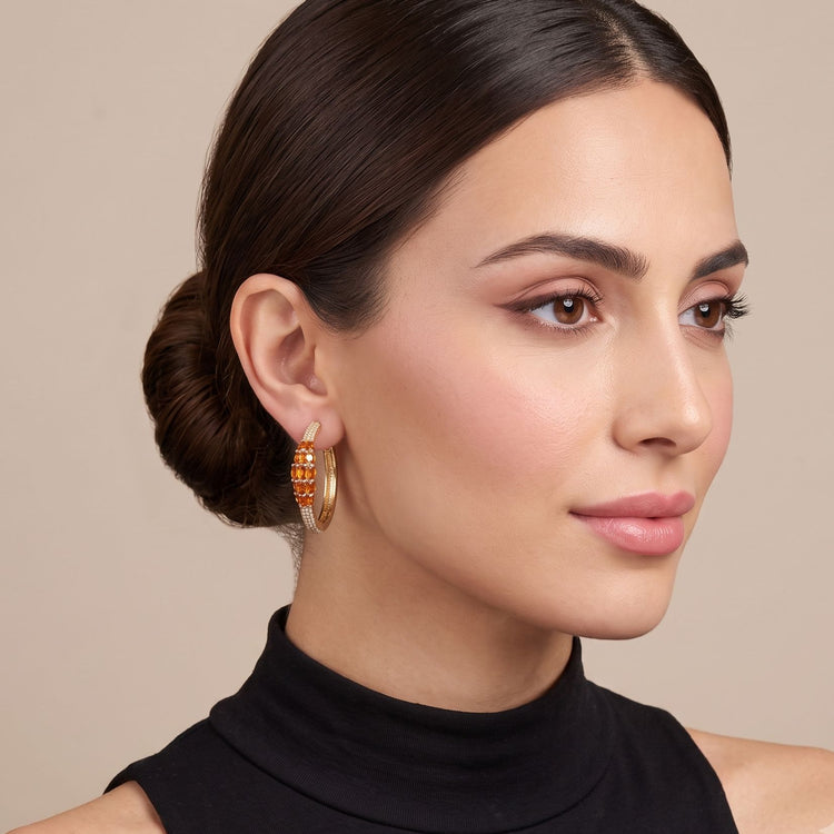 Golden Tangerine Sparkle Hoops