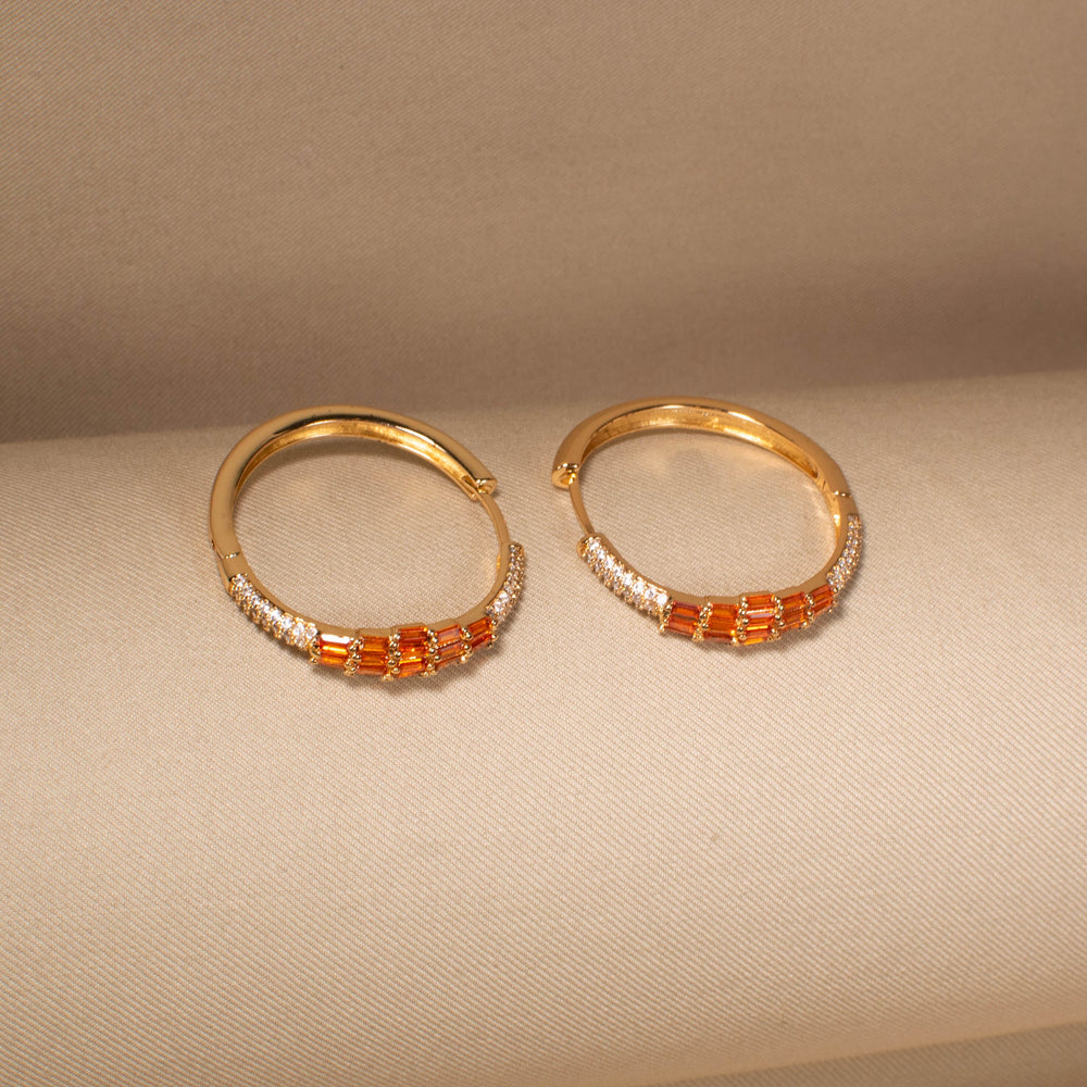 Golden Tangerine Sparkle Hoops