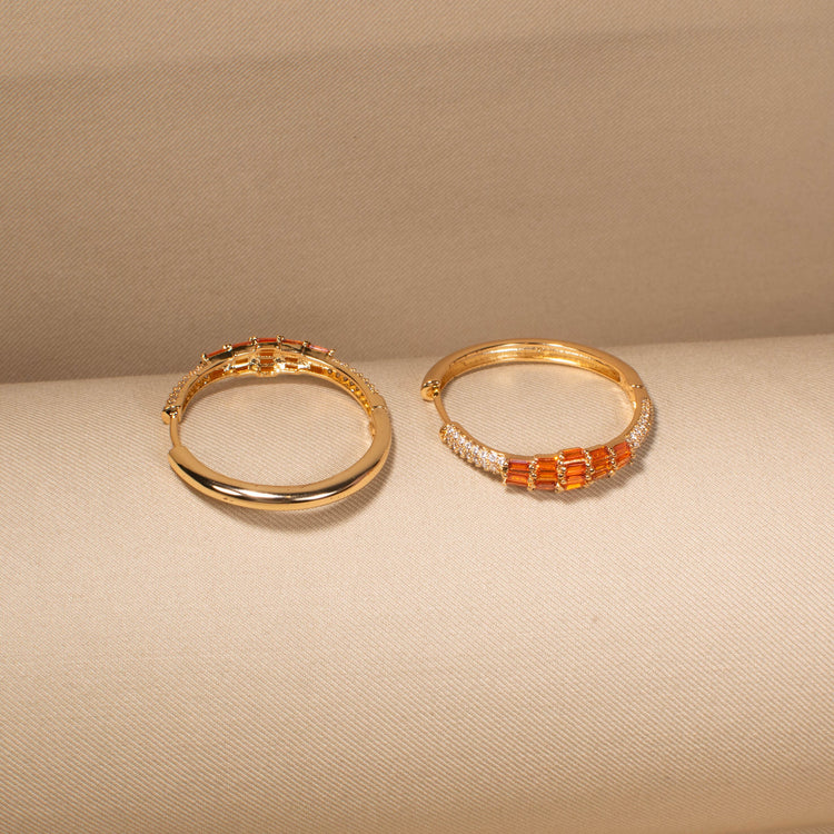 Golden Tangerine Sparkle Hoops