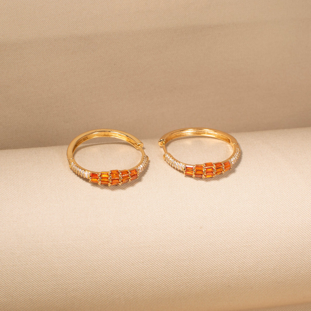 Golden Tangerine Sparkle Hoops