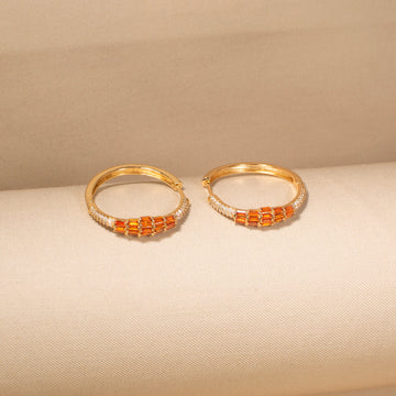 Golden Tangerine Sparkle Hoops