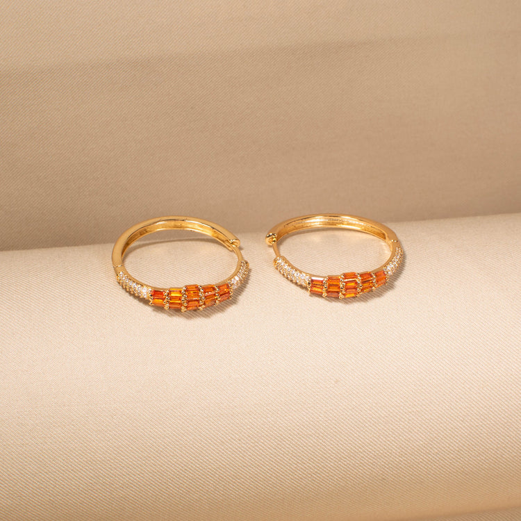 Golden Tangerine Sparkle Hoops