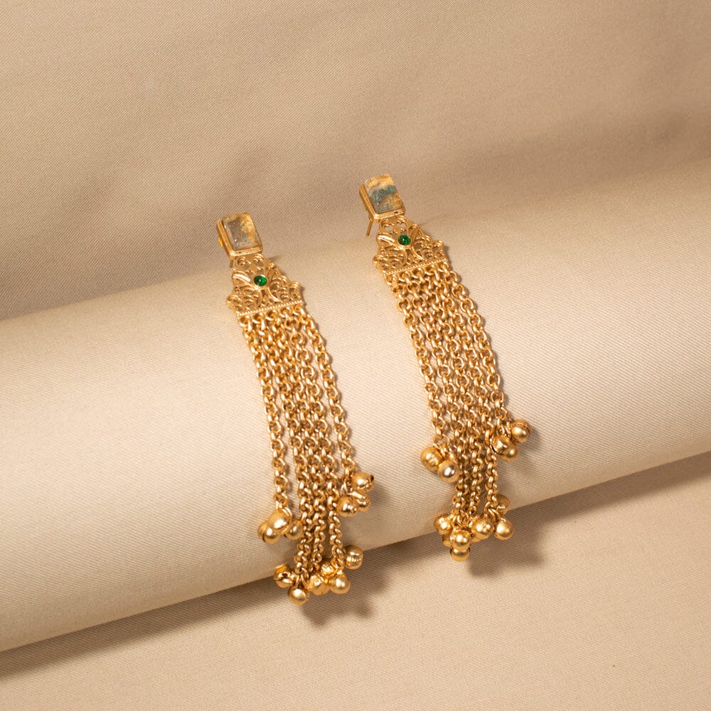 Golden Tassel Cascade Earrings