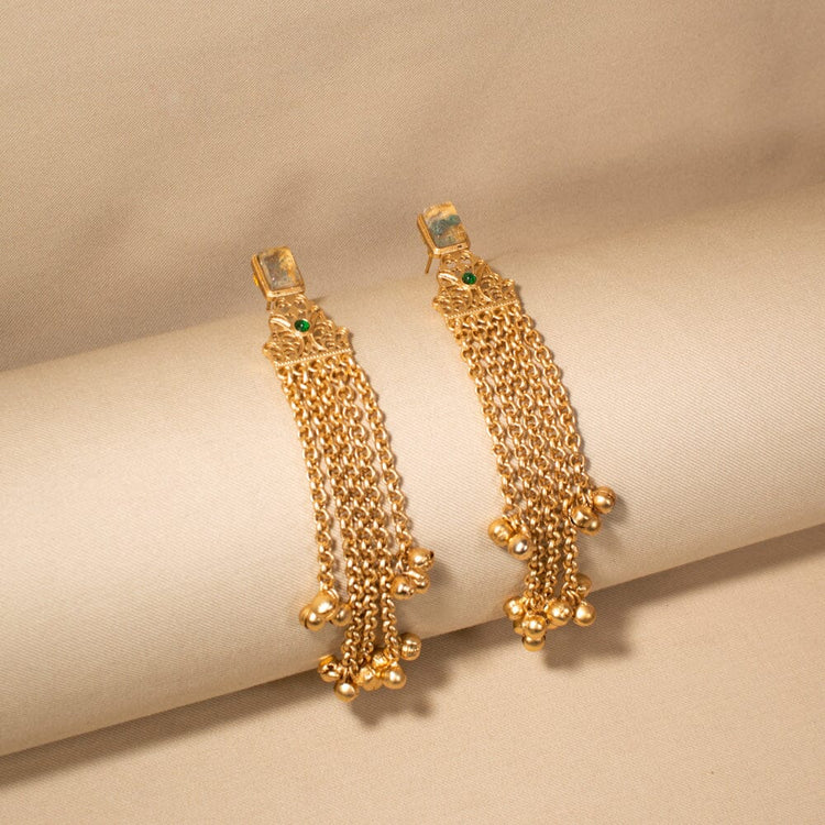 Golden Tassel Cascade Earrings