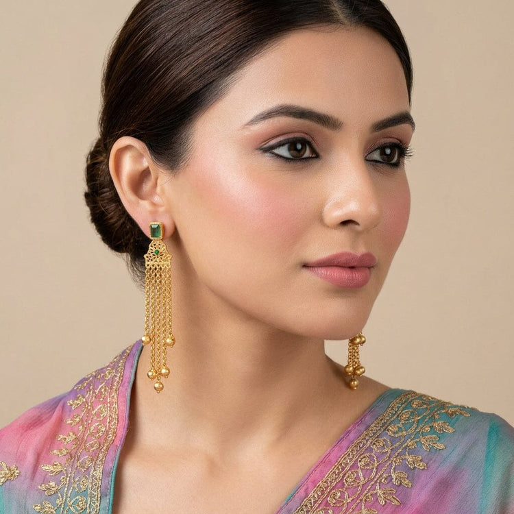 Golden Tassel Cascade Earrings
