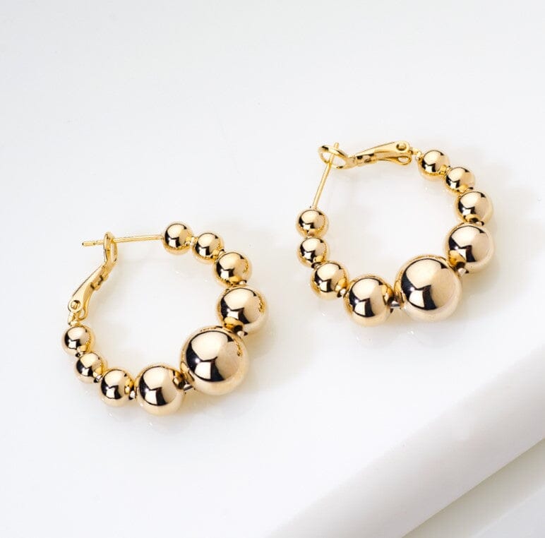 Buy 8mm Gold Wooden Bead Gold Hoops Online in India - Etsy