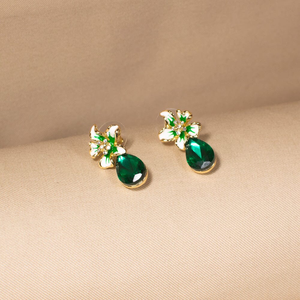 Graceful Gardenia Pendant Set - Green