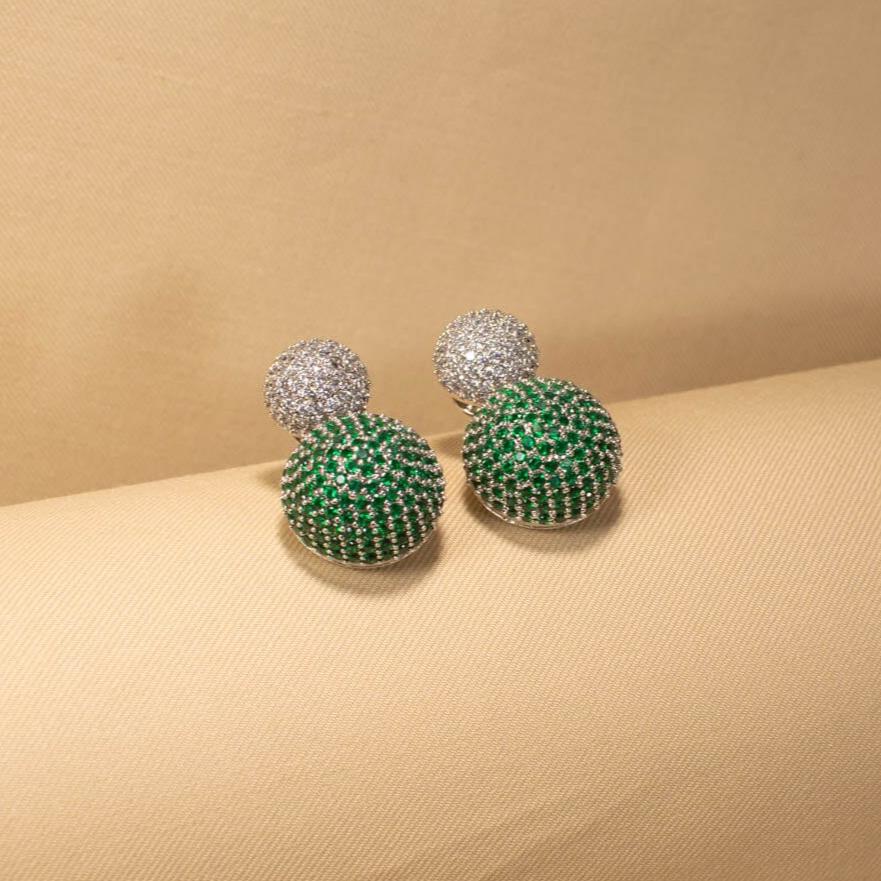 Green Bauble Earrings