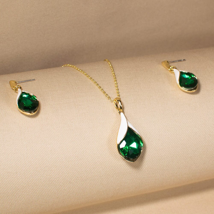 Green Passion Drops Pendant Set