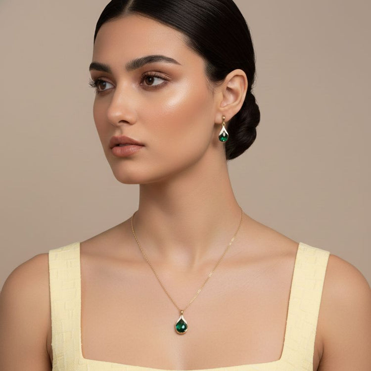 Green Passion Drops Pendant Set