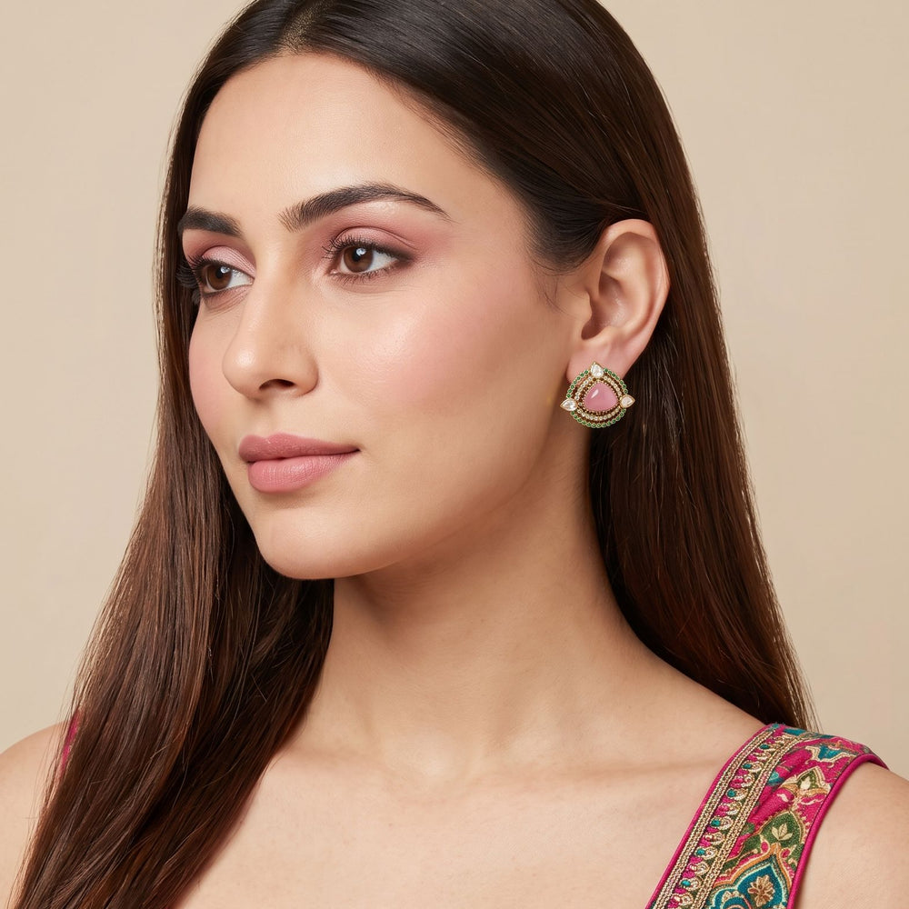 Gulabi Sparkle Studs