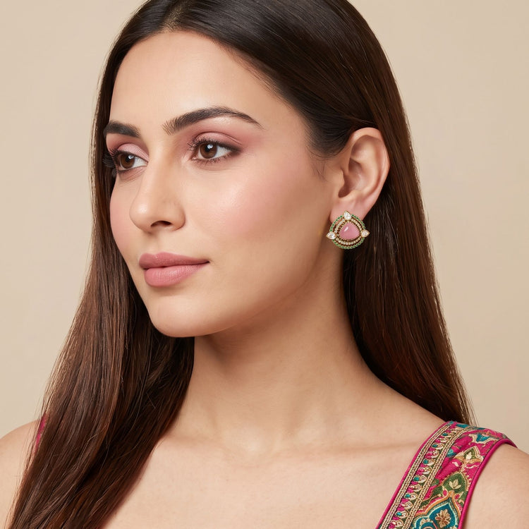 Gulabi Sparkle Studs