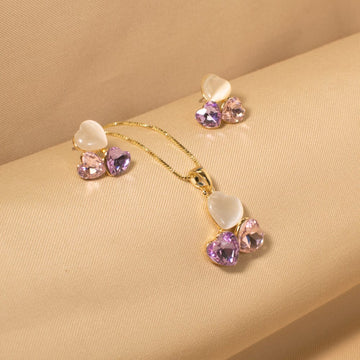 Heart Connect Pendant Set - Lavender