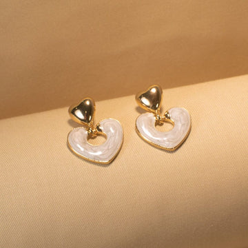 Heart Enamel Earrings