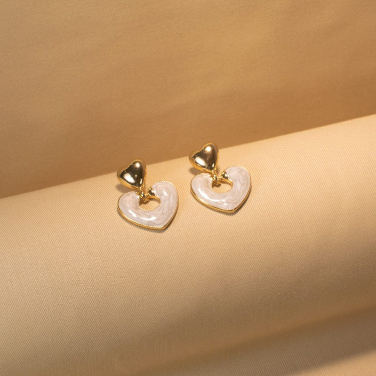 Heart Enamel Earrings