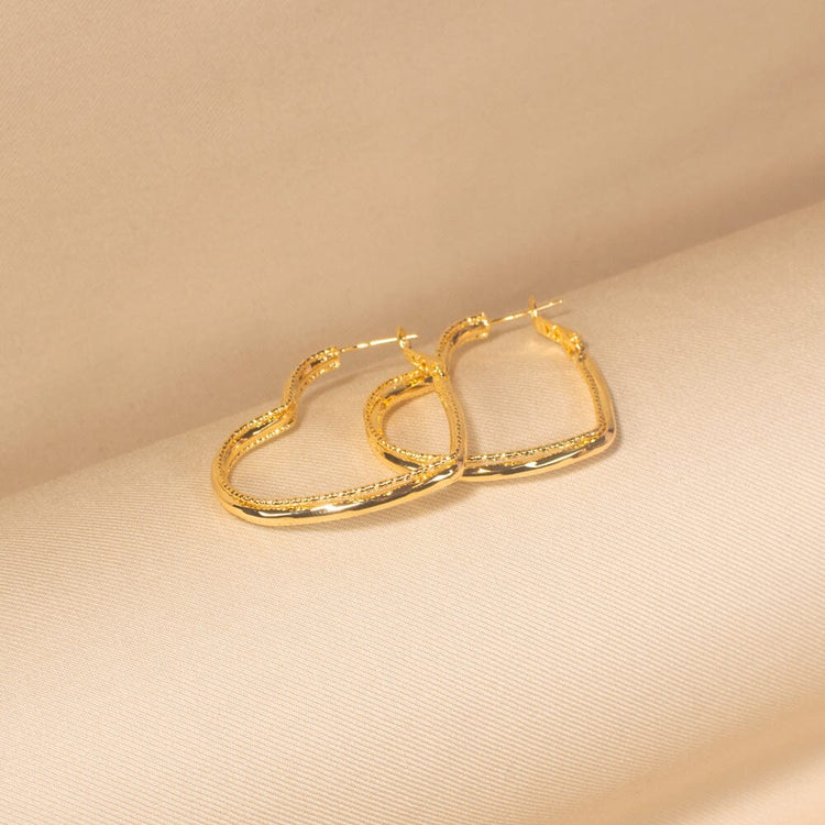 Heart Hoops Earrings- Minima Collection
