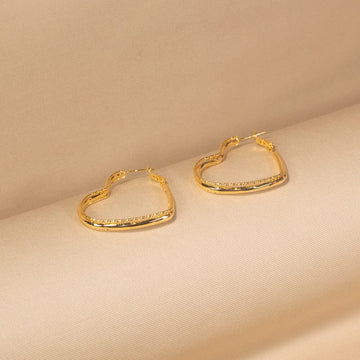 Heart Hoops Earrings- Minima Collection