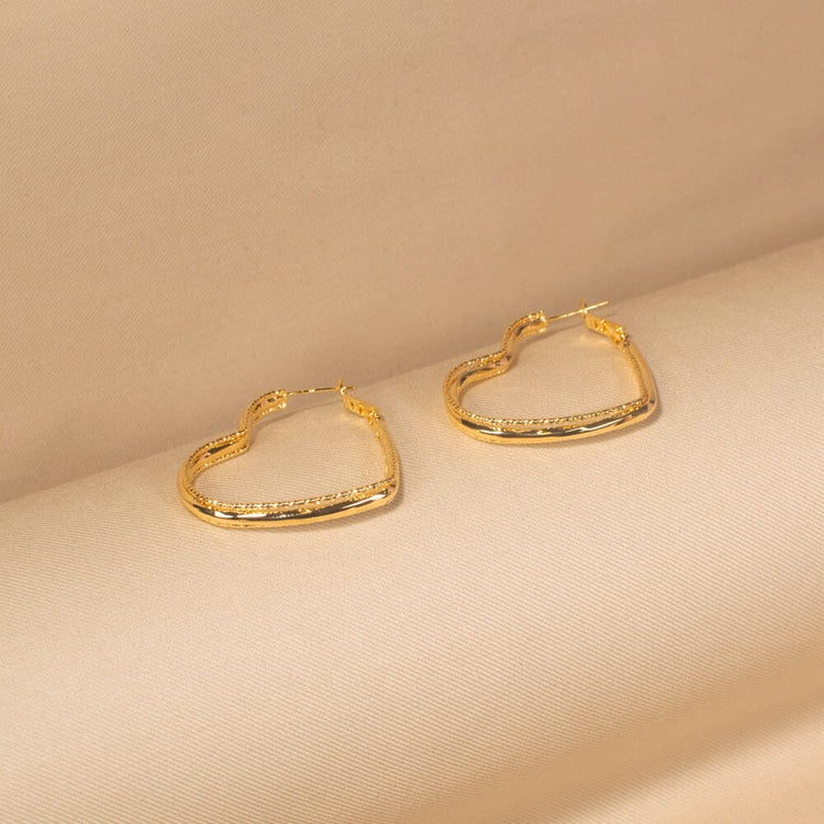 Heart Hoops Earrings- Minima Collection