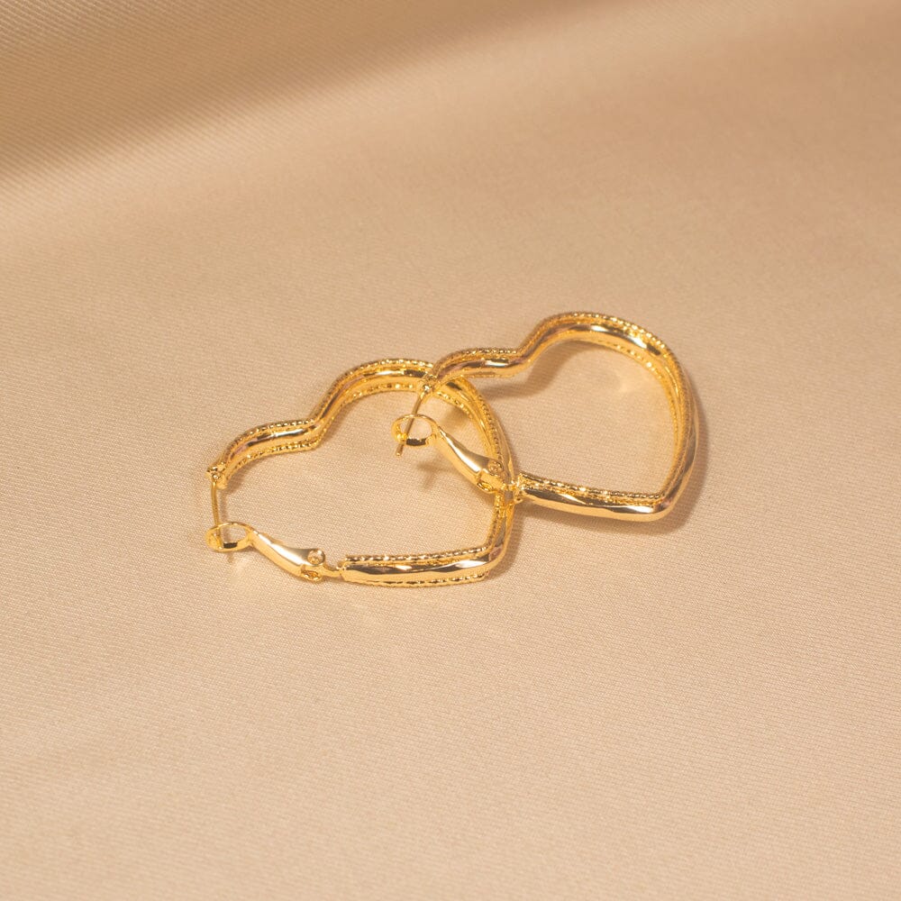 Heart Hoops Earrings- Minima Collection