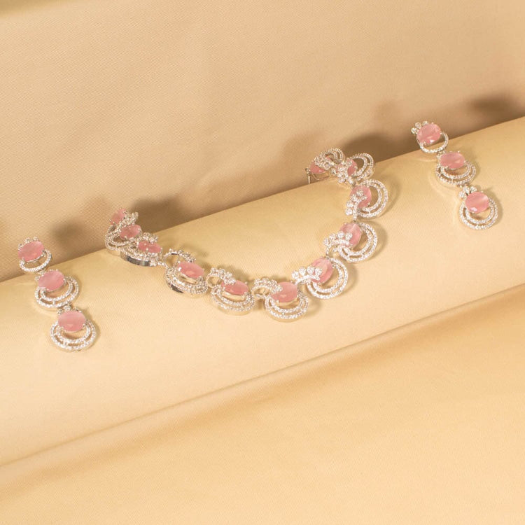 Heena Necklace Set - Pink - Glitterati Collection