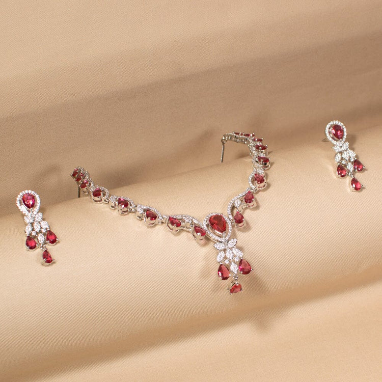 Helene Necklace Set - Ruby