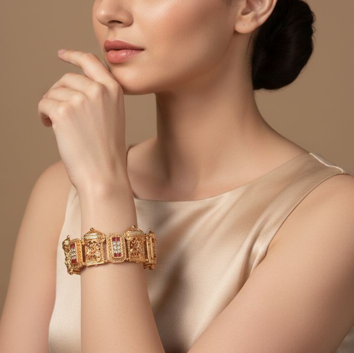 Hoysala Carved Openable Kada - Pratha Collection