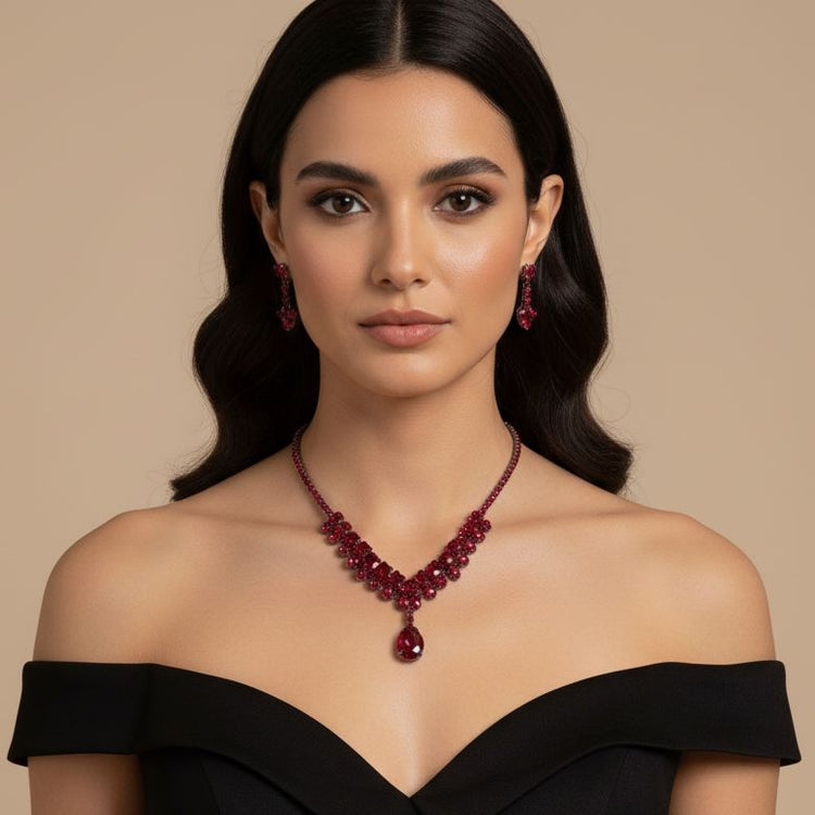 Imperial Berry Necklace Set-Glitterati Collection