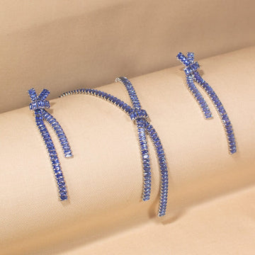 Isla Statement Necklace Set-Blue-Glitterati Collection