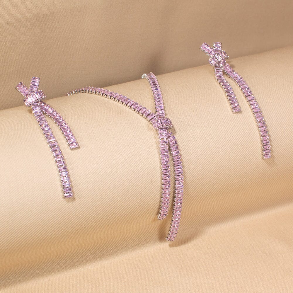Isla Statement Necklace Set-Purple-Glitterati Collection