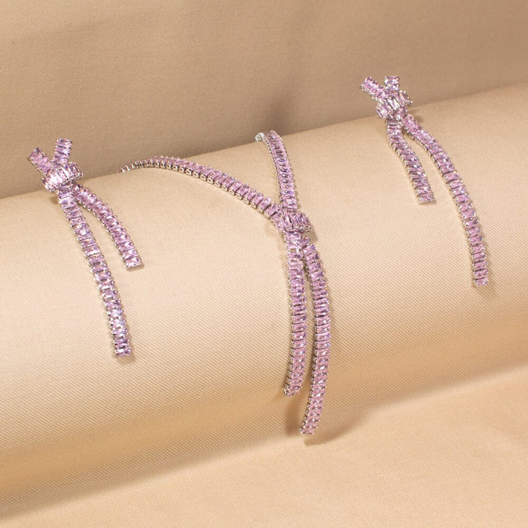 Isla Statement Necklace Set-Purple-Glitterati Collection