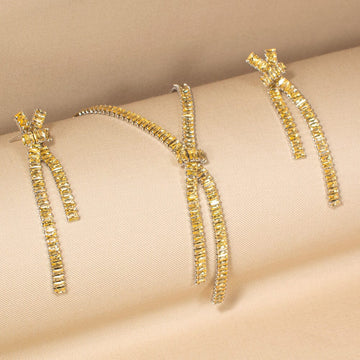 Isla Statement Necklace Set-Yellow-Glitterati Collection