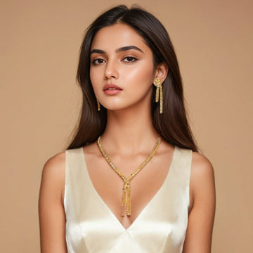 Isla Statement Necklace Set-Yellow-Glitterati Collection