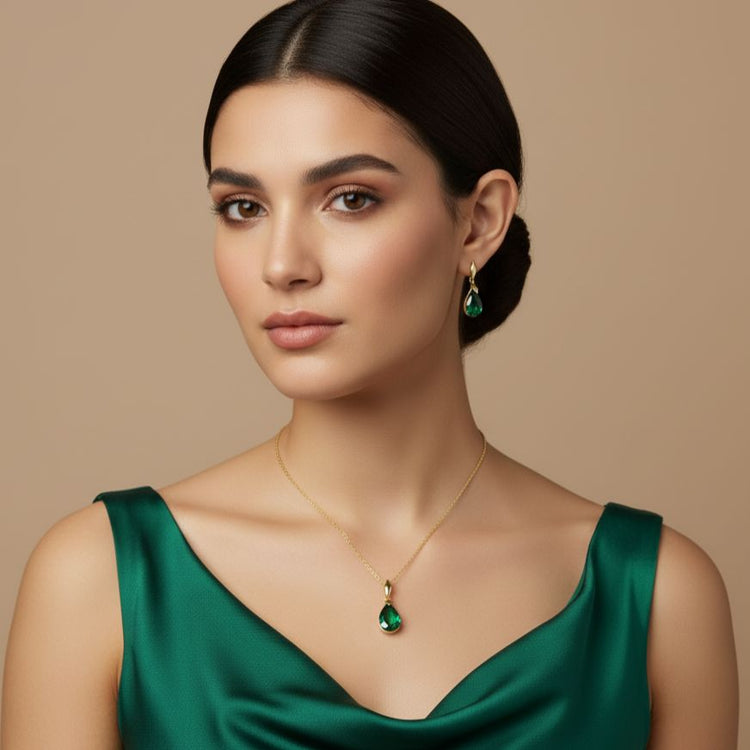 Janice Pendant Set-Green-Minima Collection