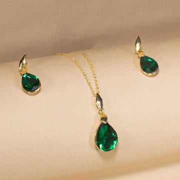 Janice Pendant Set-Green-Minima Collection